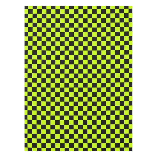 Acid green black checkerboard pattern tischdecke (Vorderseite)