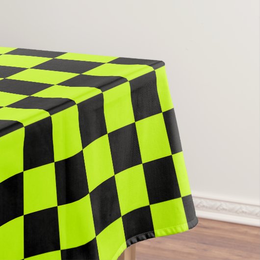 Acid green black checkerboard pattern tischdecke (Beispiel)