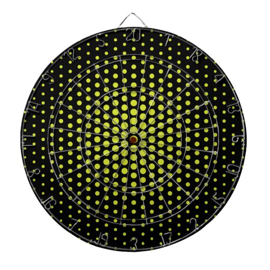 Acid Green Techno Dots Modern Black Dartscheibe (vorne)