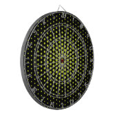 Acid Green Techno Dots Modern Black Dartscheibe (Vorderseite Links)