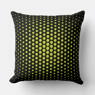 Acid Green Techno Dots Modern Black Kissen