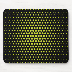 Acid Green Techno Dots Modern Black Mousepad