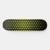Acid Green Techno Dots Modern Black Skateboard (Horizontal)