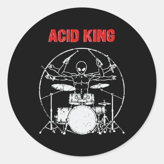 Acid King Runder Aufkleber (Vorderseite)