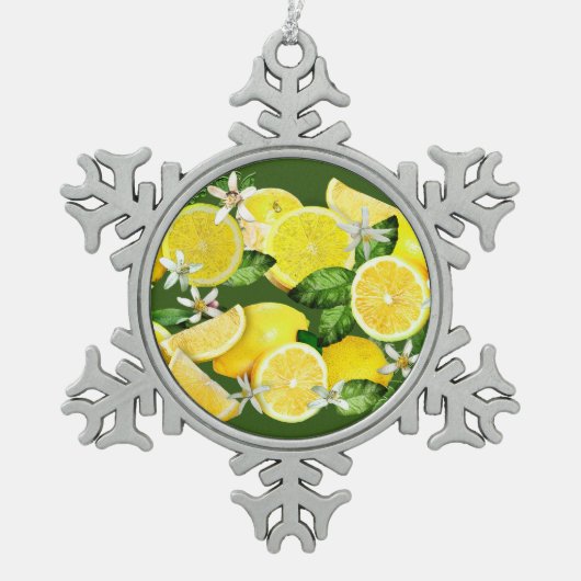 Acid Lemons from Calabria Schneeflocken Zinn-Ornament (Vorderseite)