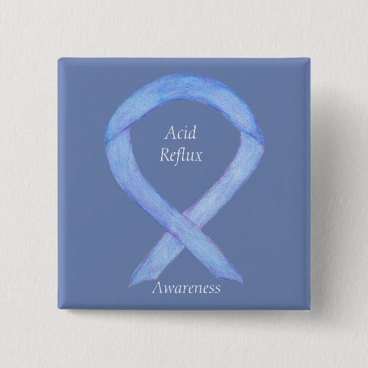Acid Reflux Awareness Periwinkle Ribbon Custom But Button (Vorderseite)