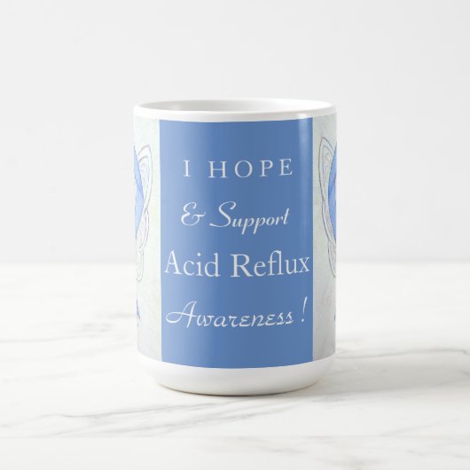 Acid Reflux Awareness Ribbon Engel Custom Tasse (Mittel)
