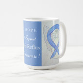 Acid Reflux Awareness Ribbon Engel Custom Tasse (VorderseiteRechts)