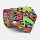 Acid Trip Eerie Eyeball Monster Tropfen Paint Neon Krawatte (Gerollt)