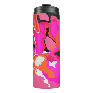 Acid Vivid Digital Psychedelic Hell Hintergrund. Thermosbecher