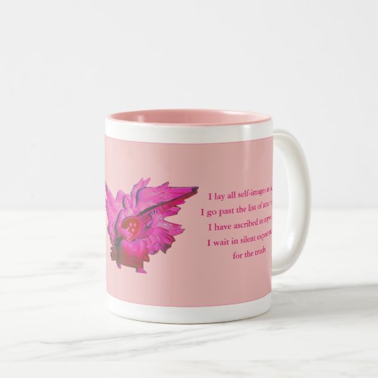ACIM-Geschenk-Tasse, Spirituelles Zitat, rosa-Ange Zweifarbige Tasse (VorderseiteRechts)