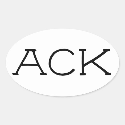 "ACK" Nantucket-Aufkleber 2 Ovaler Aufkleber (Vorderseite)