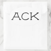 "ACK" Nantucket-Aufkleber 2 Ovaler Aufkleber (Tasche)