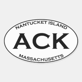 ACK - Nantucket Island Massachusetts Ovaler Aufkleber