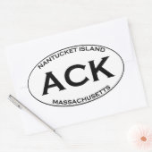 ACK - Nantucket Island Massachusetts Ovaler Aufkleber (Umschlag)