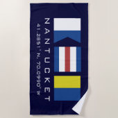 ACK Nantucket Island Nautic Beach Handtuch (Vorderseite)