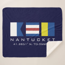 ACK Nantucket Nautical Sherpa Blanka