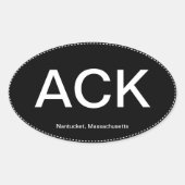 ACK Nantucket Oval Autoaufkleber Ovaler Aufkleber (Vorderseite)