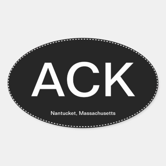 ACK Nantucket Oval Autoaufkleber Ovaler Aufkleber (Vorderseite)