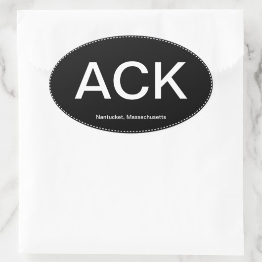 ACK Nantucket Oval Autoaufkleber Ovaler Aufkleber (Tasche)