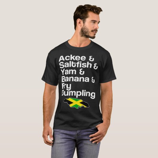 Ackee Saltfish Fry Dumpling jamaican Gericht T-Shirt (Vorne ganz)