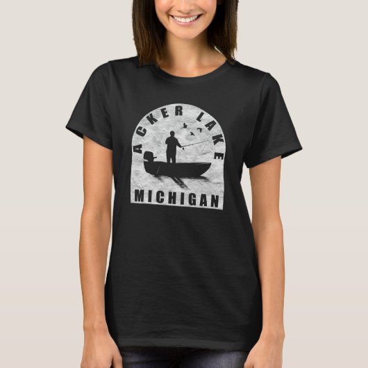 Acker Lake Fischen Michigan T-Shirt (Vorderseite)