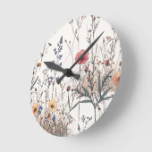 Ackerblumen Runde Wanduhr (Winkel)