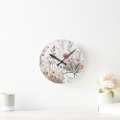 Ackerblumen Runde Wanduhr (Zuhause)