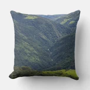 Ackerland und Himalaya-Wald im Mangdue-Tal Kissen