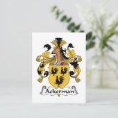 Ackerman Familienwappen Postkarte (Stehend Vorderseite)