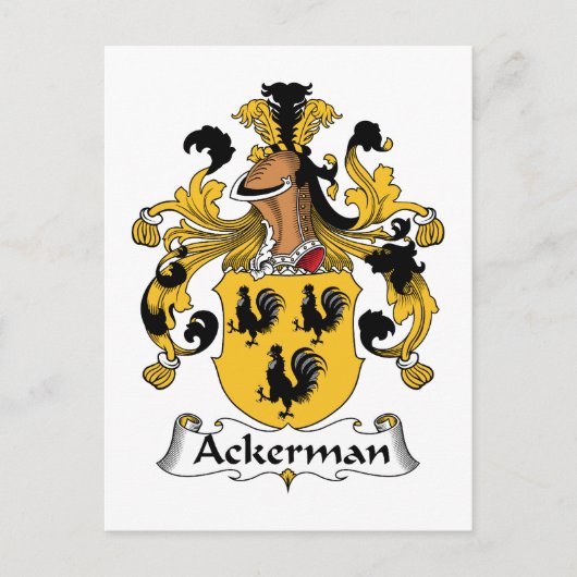 Ackerman Familienwappen Postkarte (Vorderseite)