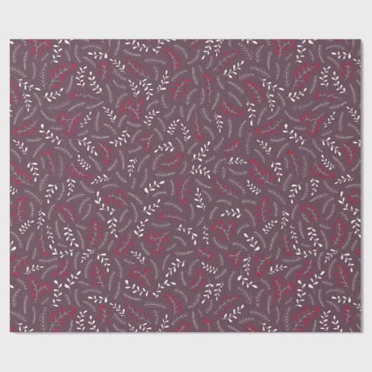 Ackerpflanze lila rustikale Laubbaumstruktur Geschenkpapier (Flach)