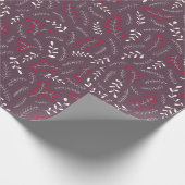 Ackerpflanze lila rustikale Laubbaumstruktur Geschenkpapier (Ecke)