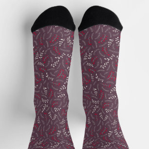 Ackerpflanze lila rustikale Laubbaumstruktur Socken