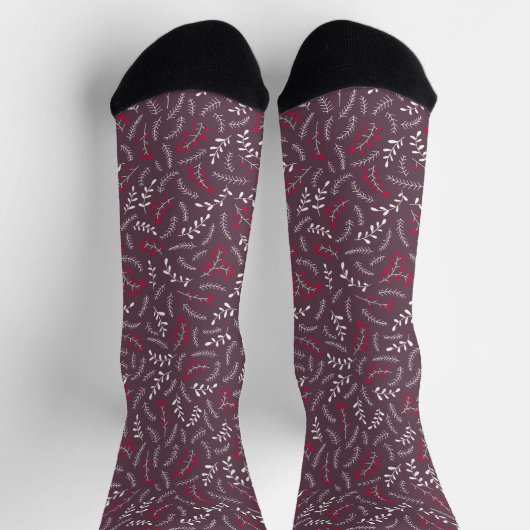 Ackerpflanze lila rustikale Laubbaumstruktur Socken (Oben)