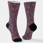 Ackerpflanze lila rustikale Laubbaumstruktur Socken (Gewinkelt)