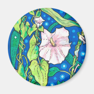Ackerwinden-Schilf-Sommer-Wildblumen-Blumenmalerei Magnet