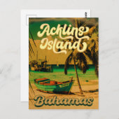 Acklins Island Bahamian Retro Sunset Souvenirs Postkarte (Vorne/Hinten)