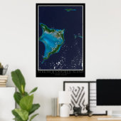 Acklins und Crooked Island Bahamas aus der Raumkar Poster (Heimbüro)