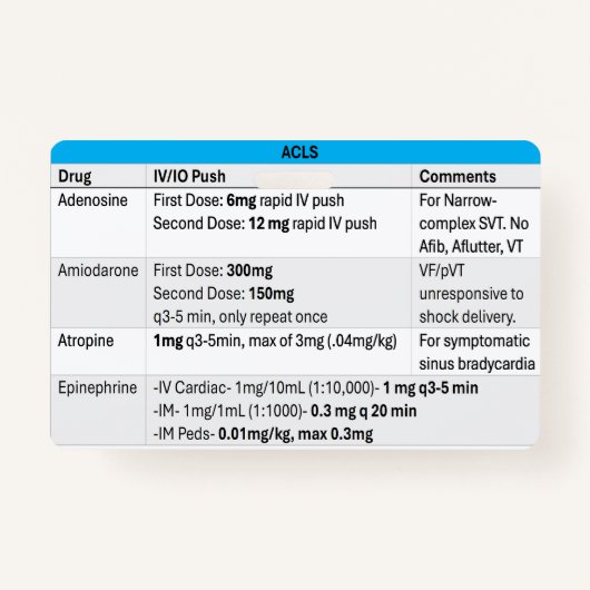 ACLS/RSI/Sedation-Abzeichen für ED-Krankenpflege Ausweis (Vorderseite)