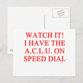 ACLU Witz Postkarte (Vorne/Hinten)