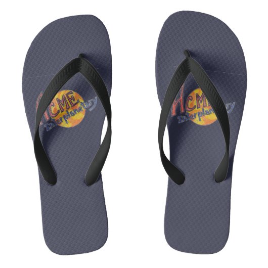 ACME Interplanetarische Flip-Flops (Marine) Badesandalen (Fußbett)