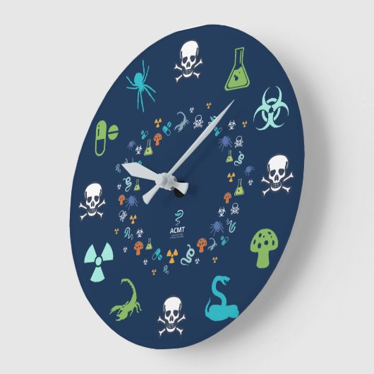 ACMT Tox Clock - Dunkles blaues Design Große Wanduhr (Winkel)