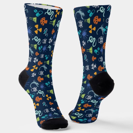 ACMT Tox Socks Farbiges Giftmuster Socken (Gewinkelt)