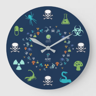 ACMT/ToxIC Tox-Uhr - Dunkles blaues Design 3 Große Wanduhr