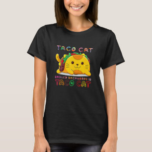 Aco Katze Rückwärts buchstabiert Froher Katzen Tag T-Shirt