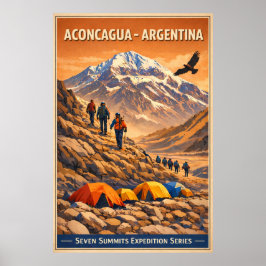 Aconcagua Argentina - Vintage Travel  Poster
