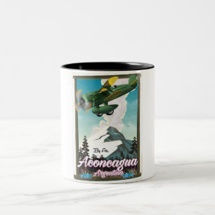Aconcagua Argentinien Reiseplakat Zweifarbige Tasse