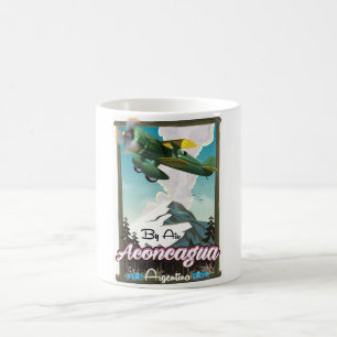 Aconcagua -Argentinien Vintage-Flugposter-Druck. Kaffeetasse