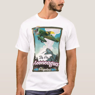 Aconcagua -Argentinien Vintage-Flugposter-Druck. T-Shirt